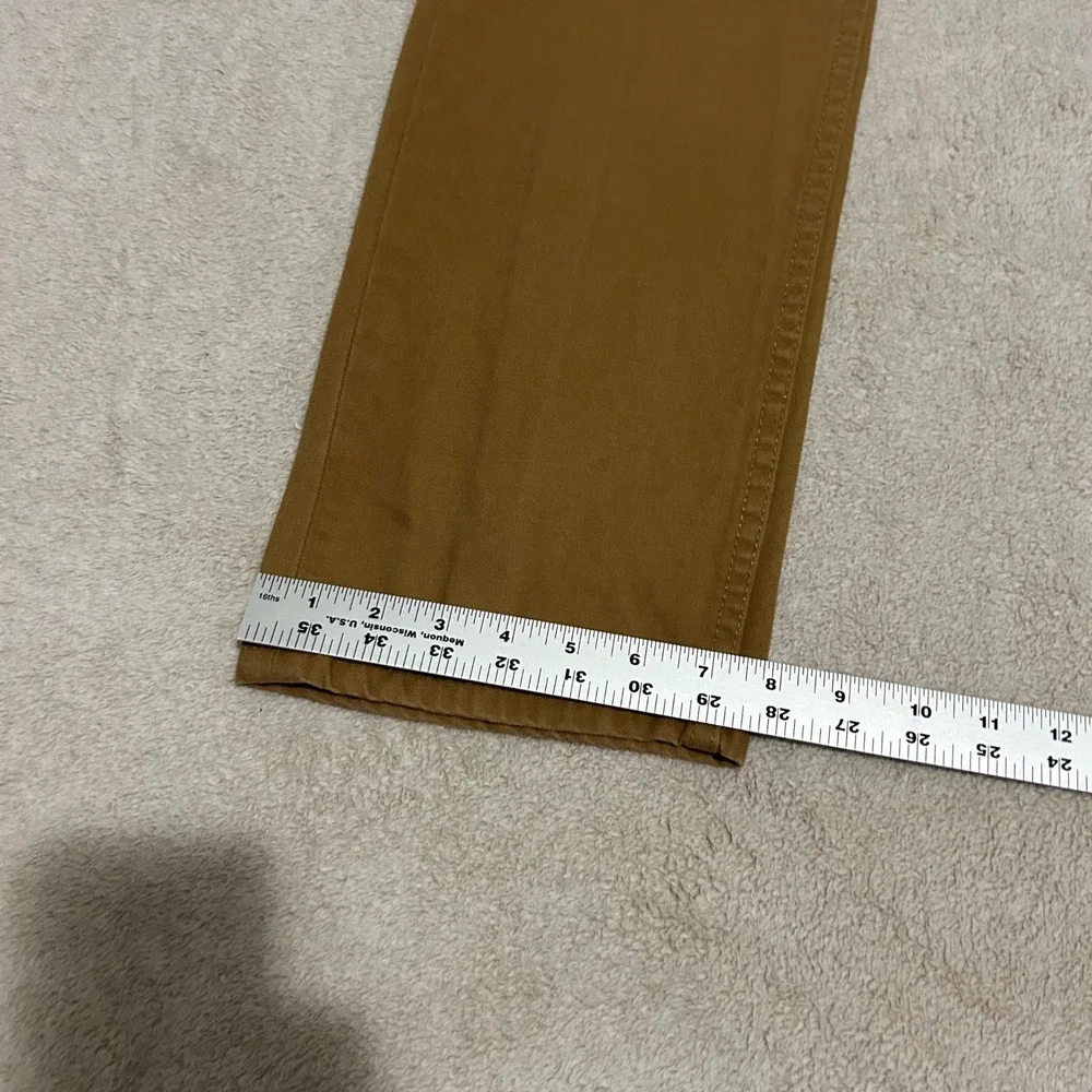 Levi 505 Regular Fit Pants Mens 30x30 Brown Straight‎ Leg Canvas White tab